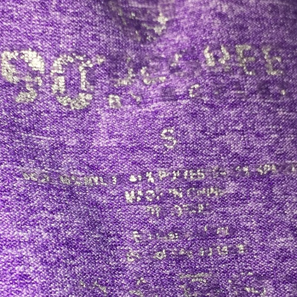 Purple Ruched Activewear Top, Size S - Picture 3 of 3